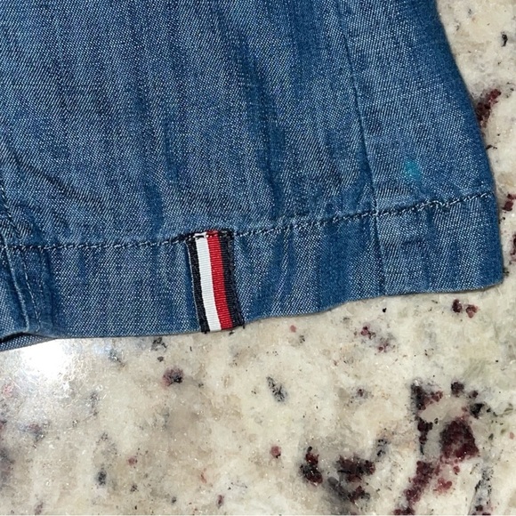 Tommy Hilfiger Girls Chambray Shirt Dress Size 3 Pearl Snap Toddler Denim Baby - Picture 3 of 7